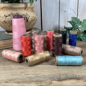 12 Spools Assorted Colors Amounts Empeco, O.N.T.,  American Thread Polyester Sew